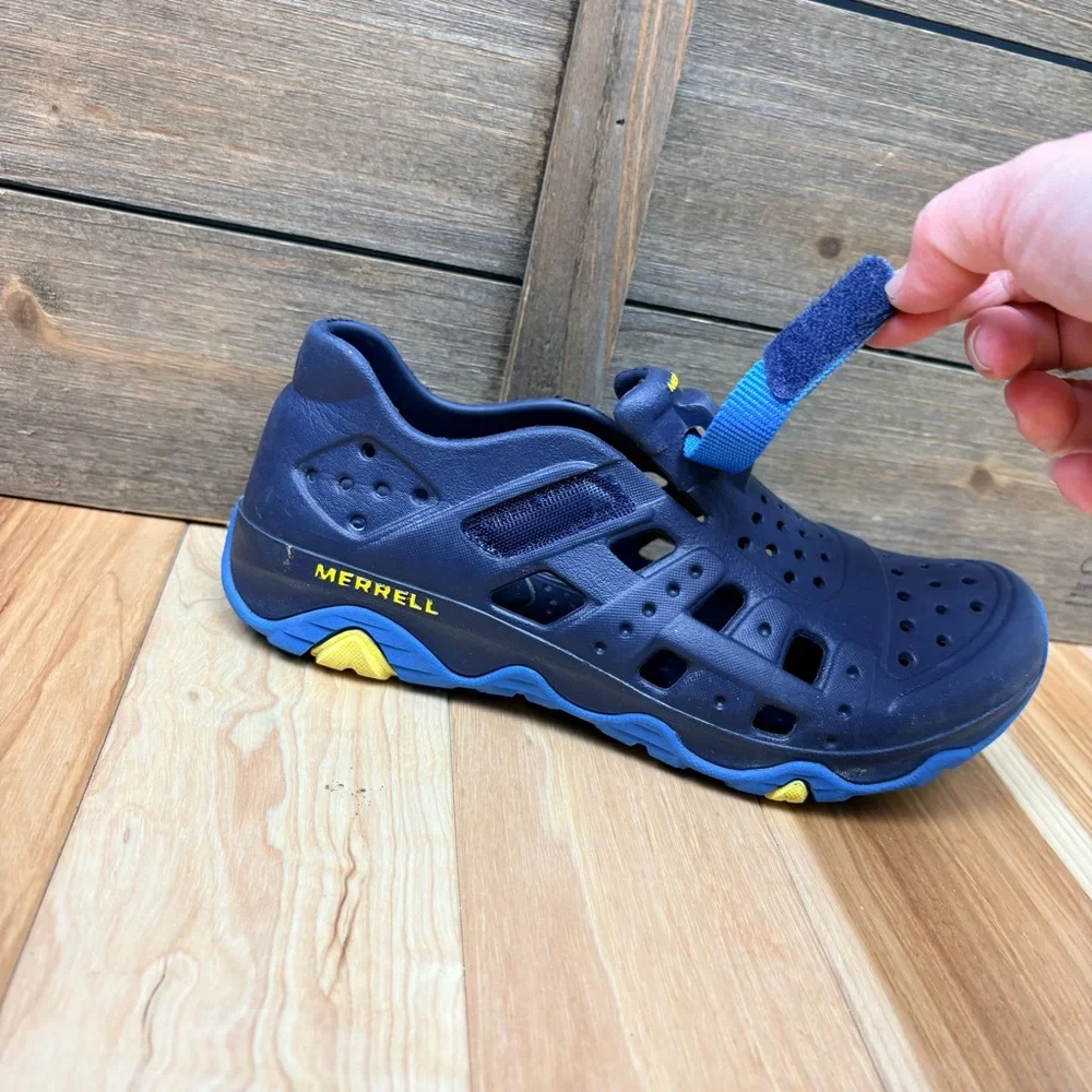 Merrell Kids Unisex Hydro Canyon Sneaker Sandal Blue & Yellow Sz 3